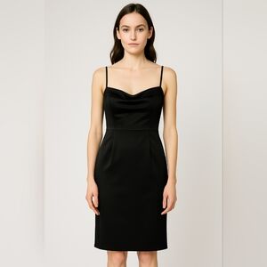 New Anne Klein Black satin dress with beaded straps. Size 8